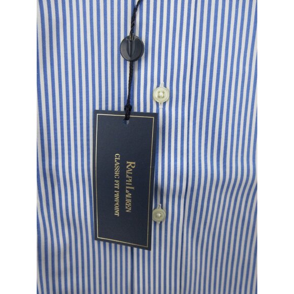Ralph Lauren Shirt 16 Oxford Cloth OCBD Pinstriped Classic Fit NEW - Picture 6 of 14